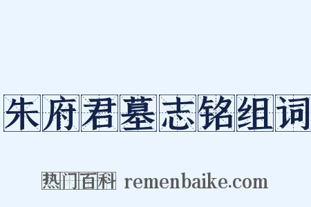 朱府君墓志铭组词是什么意思的图片